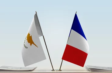 Foto op Canvas Two flags of Cyprus and France © Oleksandr