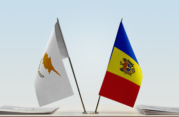 Two flags of Cyprus and Moldova