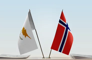 Foto op Canvas Two flags of Cyprus and Norway © Oleksandr
