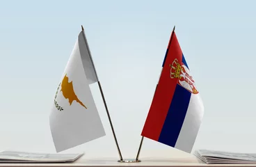 Foto op Canvas Two flags of Cyprus and Serbia © Oleksandr