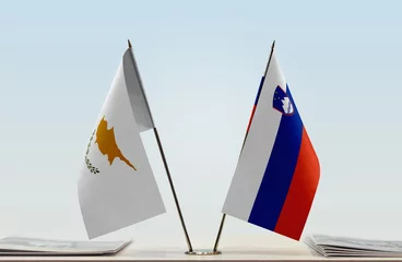 Foto op Canvas Two flags of Cyprus and Slovenia © Oleksandr