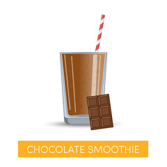 A chocolate smoothie in a glass