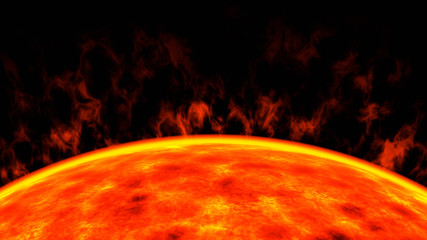 red dwarf star sun closeup, 3d render