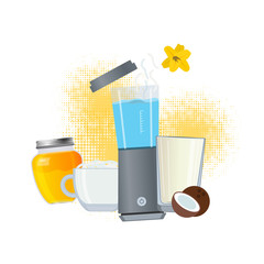 Coconut milk vector illustration