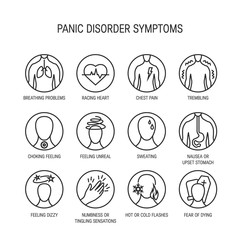 Panic attack symptoms vector