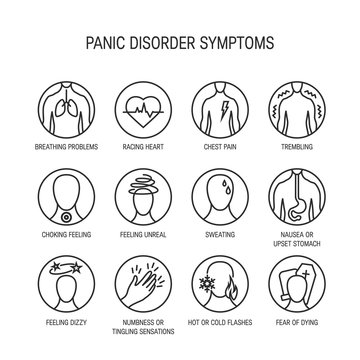 Panic attack symptoms vector