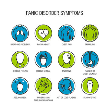 Panic attack symptoms vector