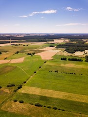 Fototapeta na wymiar Beautiful summer fields from above