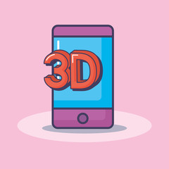 cellphone and 3D symbol
