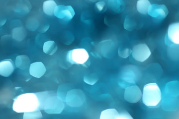 Blue blurred bokeh background, holiday, holiday, light effect, bright glare, Christmas, defocus