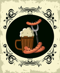 Oktoberfest round emblem