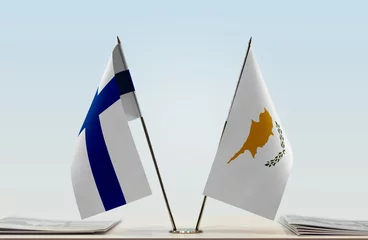 Foto op Canvas Two flags of Finland and Cyprus © Oleksandr