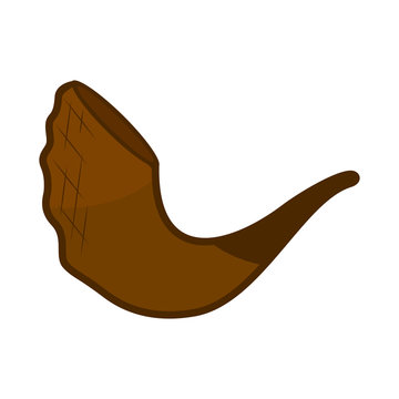 Isolated Brown Shofar Icon