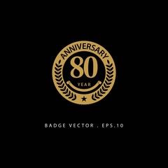 80 Year Anniversary Vector Template Design Illustration