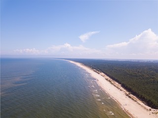 Baltic beach from above. Drone photography.