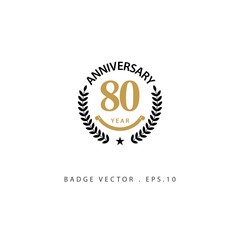 80 Year Anniversary Vector Template Design Illustration