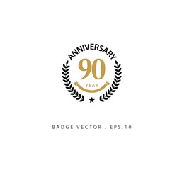 90 Year Anniversary Vector Template Design Illustration
