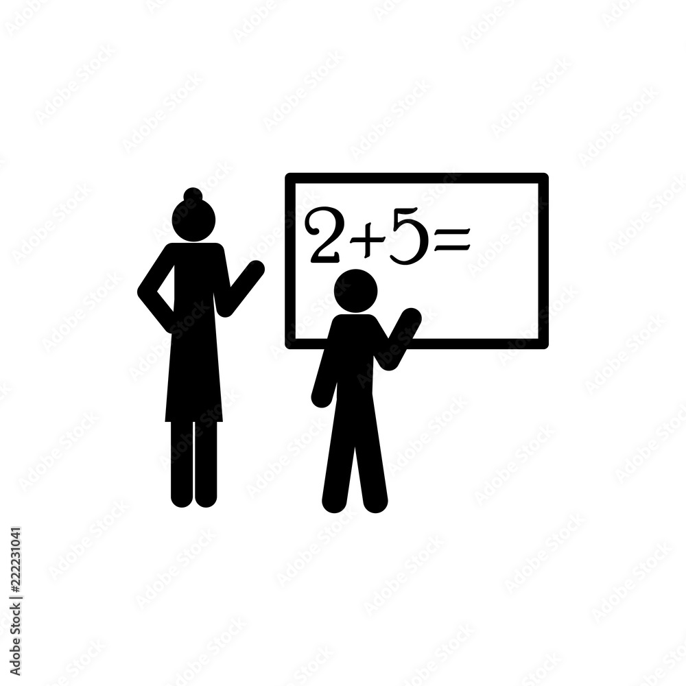 Poster math lesson icon. element of back to school icon for mobile concept and web apps. glyph math lesson 