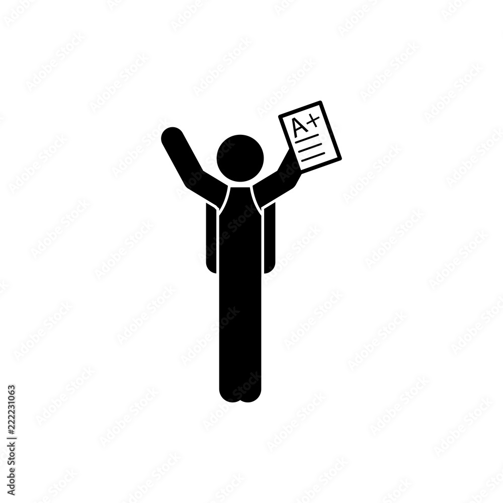 Poster excellent mark icon. element of back to school icon for mobile concept and web apps. glyph excellent