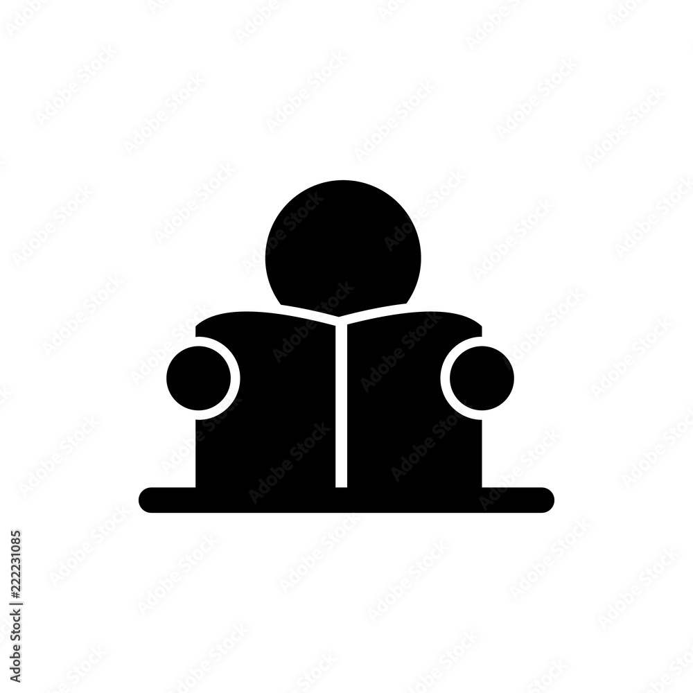 Poster reading book icon. element of back to school icon for mobile concept and web apps. glyph reading boo