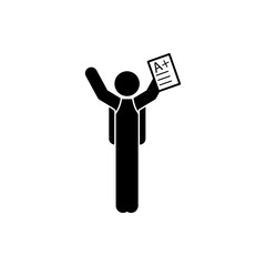 excellent mark icon. Element of back to school icon for mobile concept and web apps. Glyph excellent mark icon can be used for web and mobile