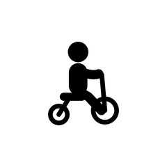 child on a bicycle icon. Element of toddler development icon for mobile concept and web apps. Glyph child on a bicycle icon can be used for web and mobile
