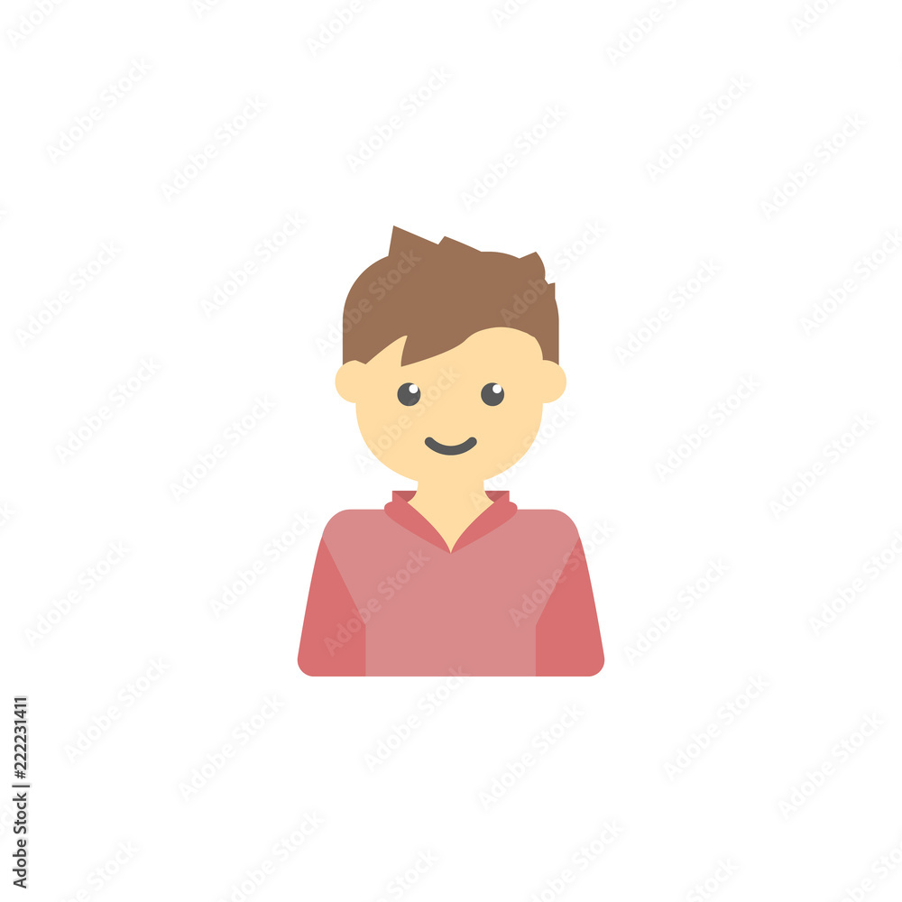 Poster avatar of boy colored icon. element of children icon for mobile concept and web apps. colored avatar