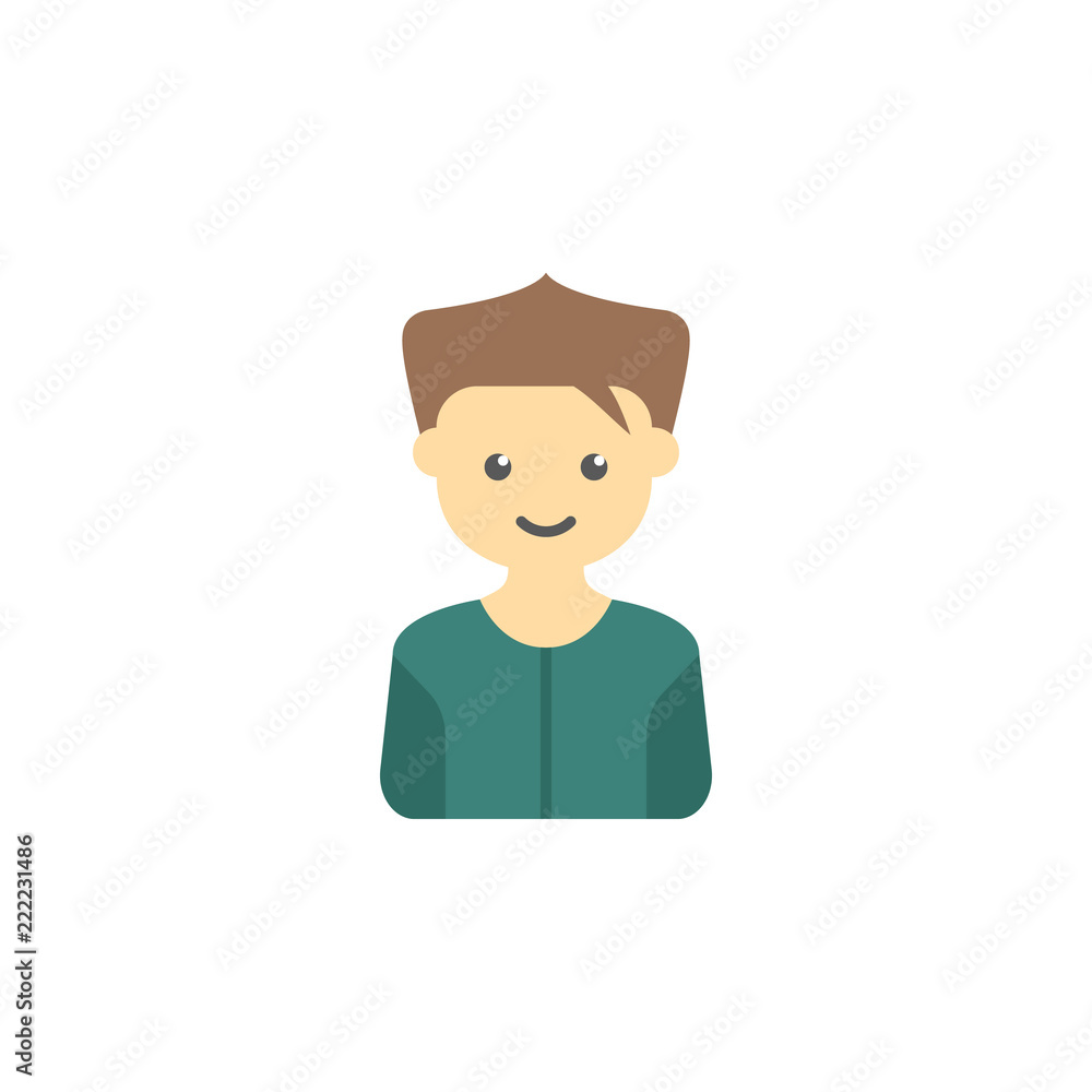 Poster avatar of boy colored icon. element of children icon for mobile concept and web apps. colored avatar