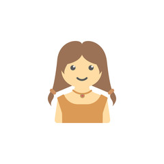 avatar of girl colored icon. Element of children icon for mobile concept and web apps. Colored avatar of  girl can be used for web and mobile