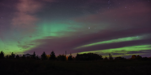 Naklejka premium Northern Lights Panorama