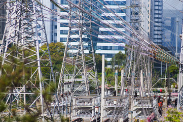 power cables and towers