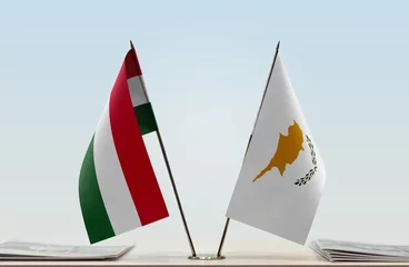 Foto op Canvas Two flags of Hungary and Cyprus © Oleksandr