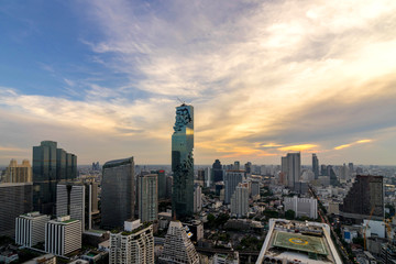 beautiful sunset  of the Metropolitan Bangkok City downtown cityscape urban skyline  Thailand in  2017 - Cityscape Bangkok city Thailand