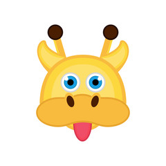 Isolated cute giraffe avatar