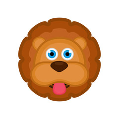 Isolated cute lion avatar