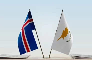 Foto op Canvas Two flags of Iceland and Cyprus © Oleksandr