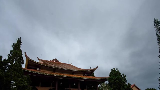 Thien Vien Truc Lam pagoda in Da Lat city, Vietnam. Timelapse or time lapse video of Thien Vien Truc Lam temple, Truc Lam Temple is a Zen Buddhist temple and monastery in Dalat city in Vietnam