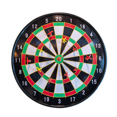 Dart board isolated on a white background