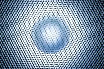 close up center beauty dish studio flash texture , grid comb white light background , Hexagonal...