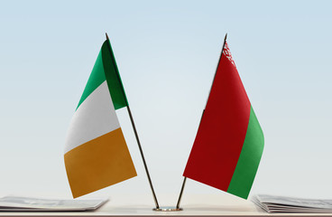 Two flags of Ireland and Belarus