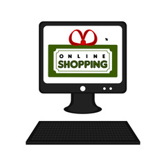 Computer displaying a bill. Online shopping