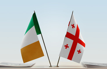 Two flags of Ireland and Georgia