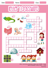 Letter I crossword worksheet