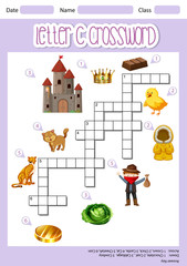Obraz premium Letter C crossword template