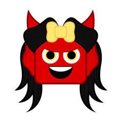 Cute halloween demon cartoon character