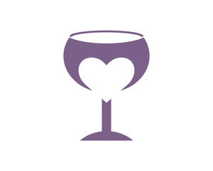 glass of heart love valentine amour romance romantic lover image vector icon logo symbol