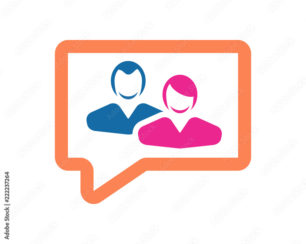 Canvas Prints talk box person avatar figure silhouette profile image vector icon logo