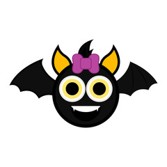Cute halloween bat cartoon character