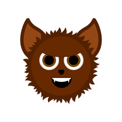 Cute halloween werewolf cartoon character