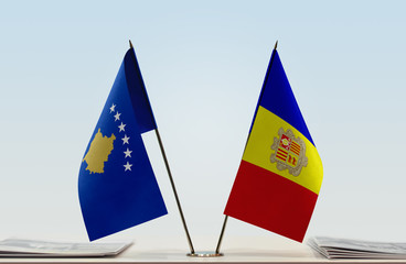  Two flags of Kosovo and Andorra